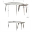 Pemberly Row Contemporary Nesting Tables in Taupe and White