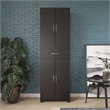 Pemberly Row Mid-Centruy Storage Cabinet with Drawer in Black