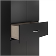 Pemberly Row Mid-Centruy Storage Cabinet with Drawer in Black