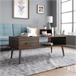 Pemberly Row Contemporary Coffee Table in Walnut Finish