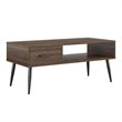 Pemberly Row Contemporary Coffee Table in Walnut Finish