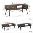 Pemberly Row Contemporary Coffee Table in Walnut Finish