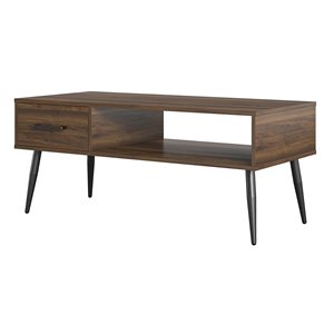 Pemberly Row Contemporary Coffee Table in Walnut Finish