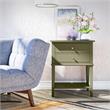 Pemberly Row Modern Accent Table with 2 Drawers in Olive Green
