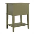Pemberly Row Modern Accent Table with 2 Drawers in Olive Green