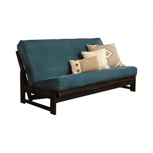 pemberly row contemporary full-size futon cover in suede navy fabric
