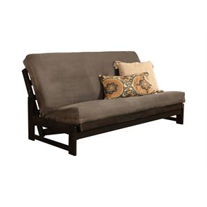 pemberly row contemporary full-size futon cover in suede gray fabric