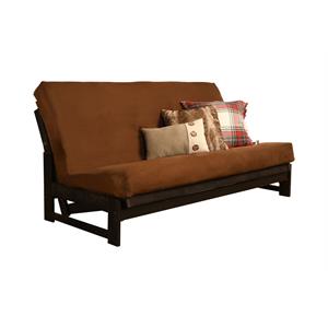 pemberly row full-size futon cover in suede chocolate fabric