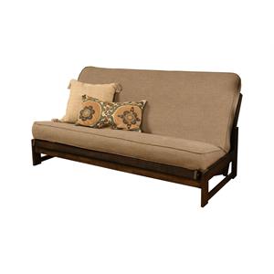 pemberly row full-size futon cover in linen stone gray fabric