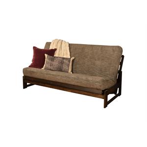 pemberly row full-size futon cover in handwoven pewter fabric