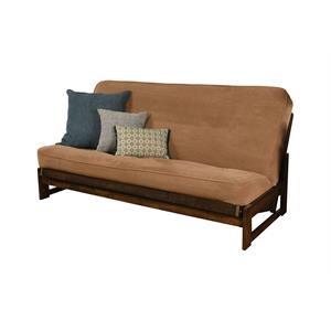 pemberly row full-size futon cover in marmont mocha brown fabric