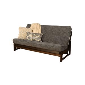 pemberly row full-size futon cover in handwoven smoke gray fabric