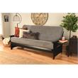Pemberly Row Full Frame with Fabric Mattress in Black and Marmont Blue