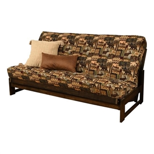 pemberly row full-size futon cover in peter's cabin multi-color fabric