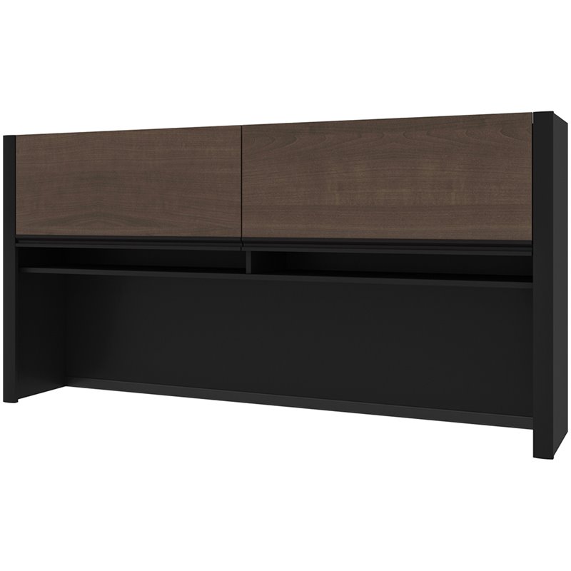 Pemberly Row Traditional Credenza Hutch in Antigua and Black