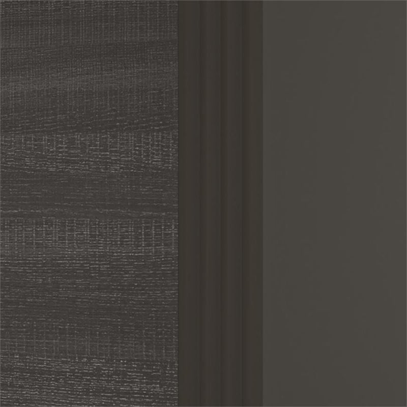 Pemberly Row Traditional Credenza Hutch in Bark Gray and Slate