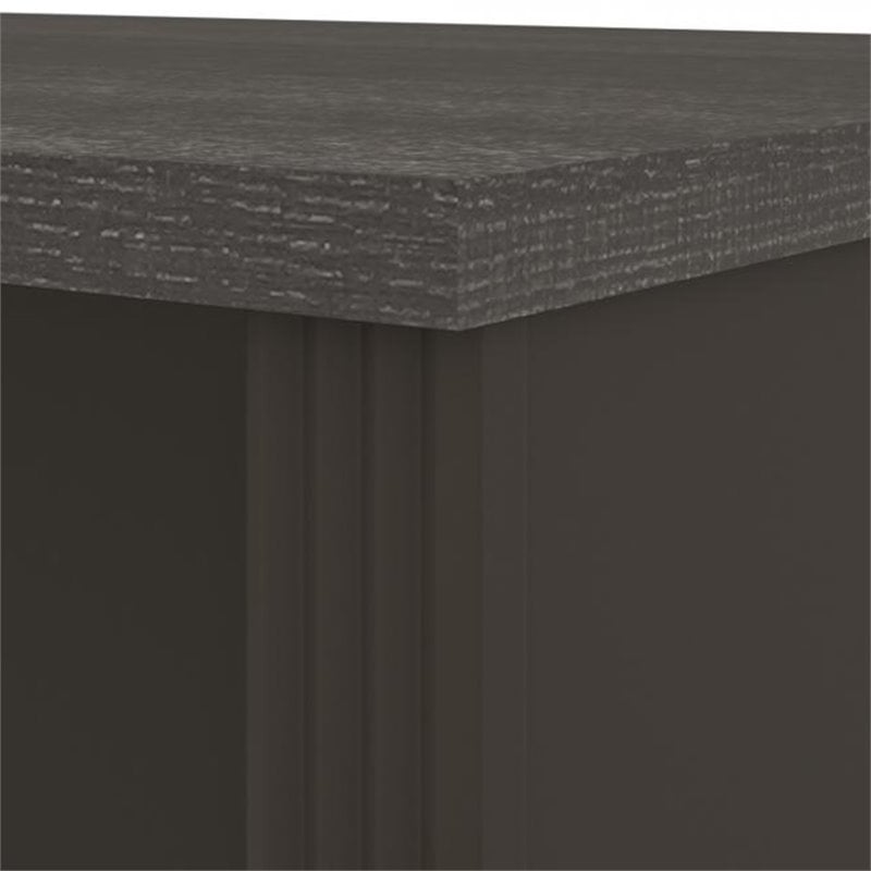 Pemberly Row Traditional Plus Credenza Desk in Bark Gray and Slate