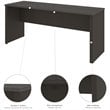Pemberly Row Traditional Plus Credenza Desk in Bark Gray and Slate