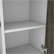 Pemberly Row Traditional 2 Door Desk Hutch in Walnut Gray and White