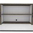 Pemberly Row Traditional 2 Door Desk Hutch in Walnut Gray and White