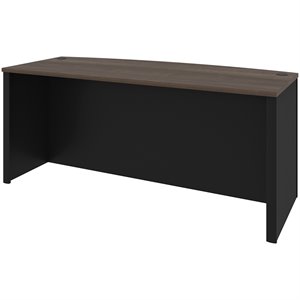 pemberly row traditional bowfront writing desk in antigua and black