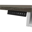 Pemberly Row L Shaped Adjustable Standing Desk in Walnut Gray and White