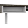 Pemberly Row L Shaped Adjustable Standing Desk in Walnut Gray and White