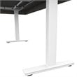 Pemberly Row L Shaped Adjustable Standing Desk in Walnut Gray and White