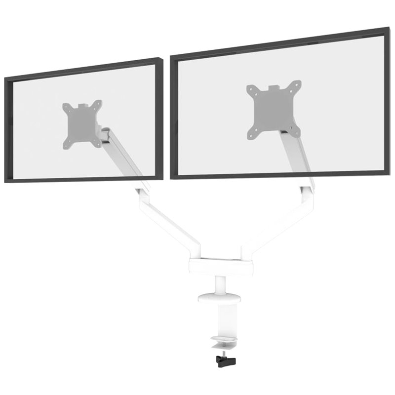 Pemberly Row L Shaped Adjustable Standing Desk with Credenza and Monitor Arms