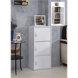 Pemberly Row 3 Shelf 3 Door Multi-Purpose Wooden Bookcase in White Finish