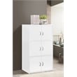 Pemberly Row 3 Shelf 6 Door Multi-Purpose Wooden Bookcase in White Finish