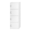 Pemberly Row 4 Shelf 4 Door Multi-Purpose Wooden Bookcase in White Finish
