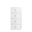 Pemberly Row 4 Shelf 8 Door Versatil Wooden Bookcase Cabinet in White Finish