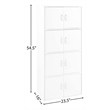 Pemberly Row 4 Shelf 8 Door Versatil Wooden Bookcase Cabinet in White Finish