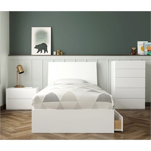 pemberly row contemporary 4 piece twin size bedroom set in white