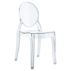 pemberly row contemporary kids chair in transparent