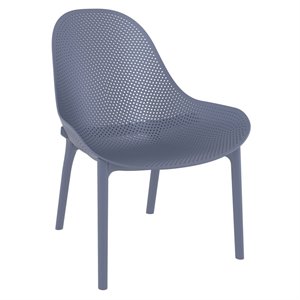 pemberly row contemporary patio chair in dark gray