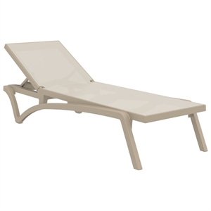 pemberly row contemporary sling chaise lounge taupe beige finish