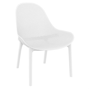 pemberly row contemporary patio chair in white