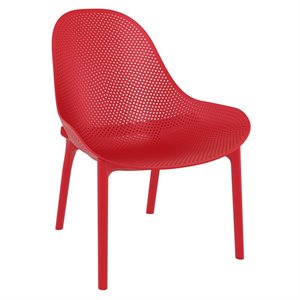 pemberly row contemporary patio chair in red