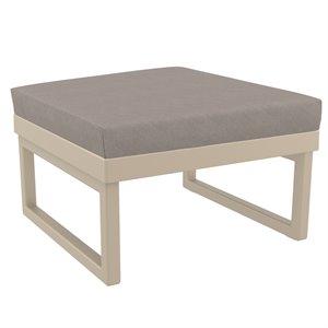 pemberly row modern ottoman in taupe with acrylic fabric taupe cushion