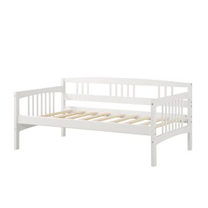 pemberly row contemporary solid wood twin daybed in white