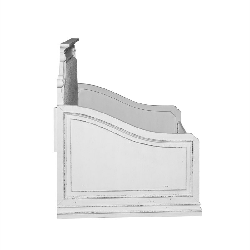 Pemberly Row Traditional Engineered Wood Twin Daybed with Trundle in White