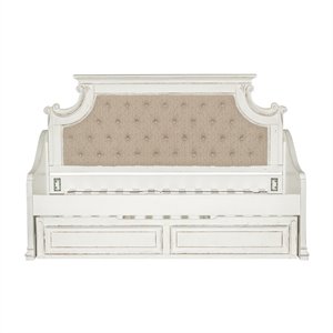 pemberly row traditional twin daybed with trundle in antique white