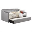 Pemberly Row Contemporary Upholstered Daybed with Trundle in Gray