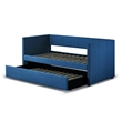 Pemberly Row Contemporary Fabric Upholstered Daybed with Trundle in Blue