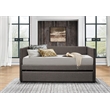 Pemberly Row Contemporary Upholstered Daybed with Trundle in Gray