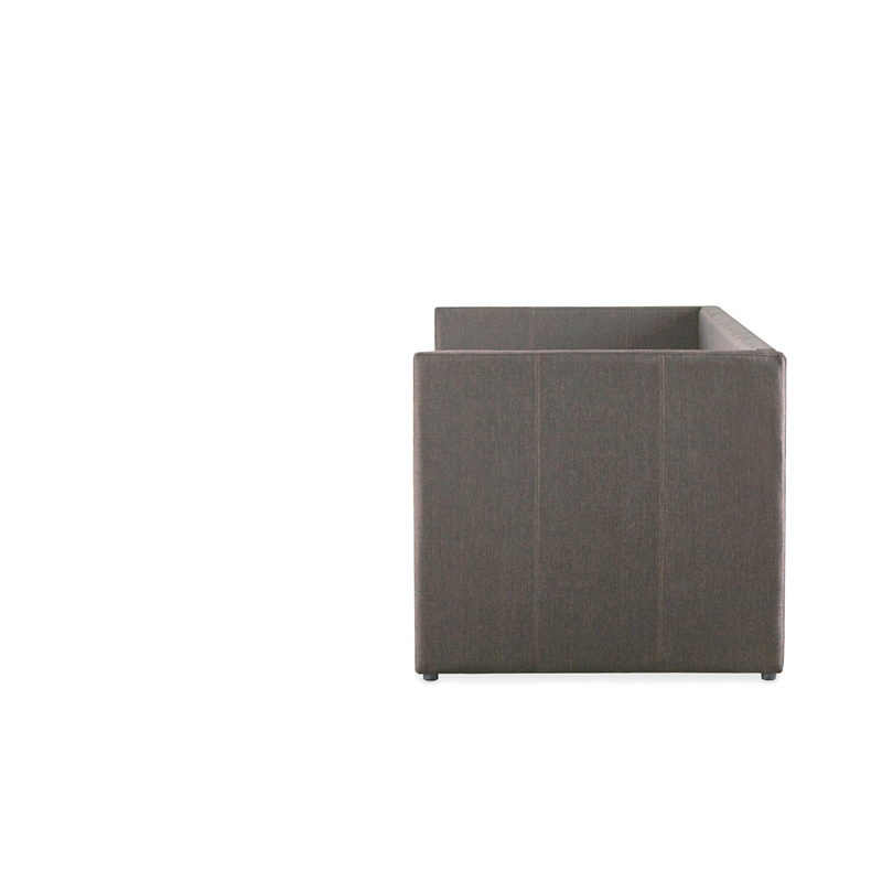 Pemberly Row Contemporary Upholstered Daybed with Trundle in Gray