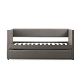 Pemberly Row Contemporary Upholstered Daybed with Trundle in Gray