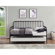 Pemberly Row Contemporary Metal Daybed with Trundle in Bronze